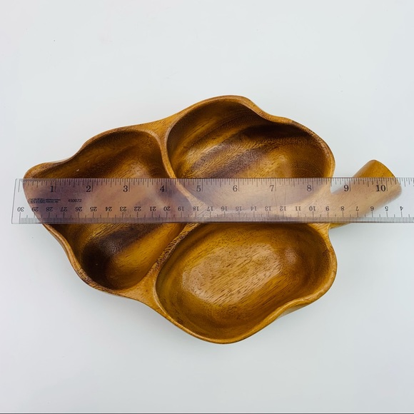 Woods of Hawaii Monkey Pod Vintage Leaf Catch All Serving Dish - Picture 8 of 12